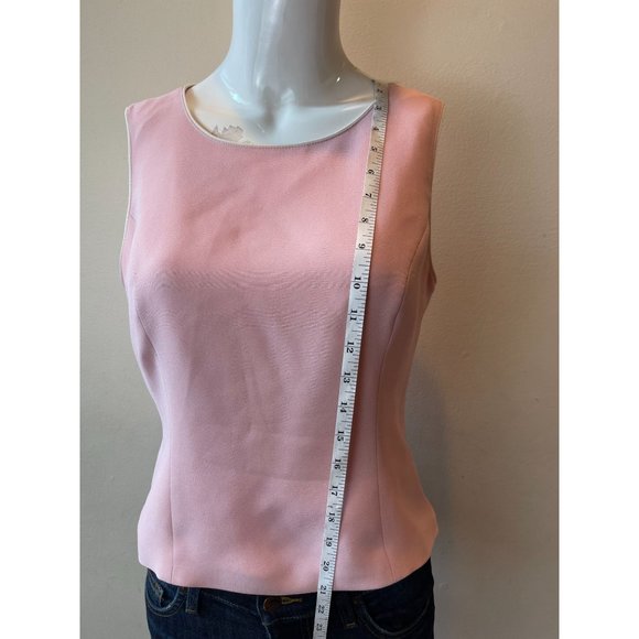 Kasper Womens Fitted Tank Top Round Neck Sleeveless Pullover Pink Size Small - Picture 4 of 4